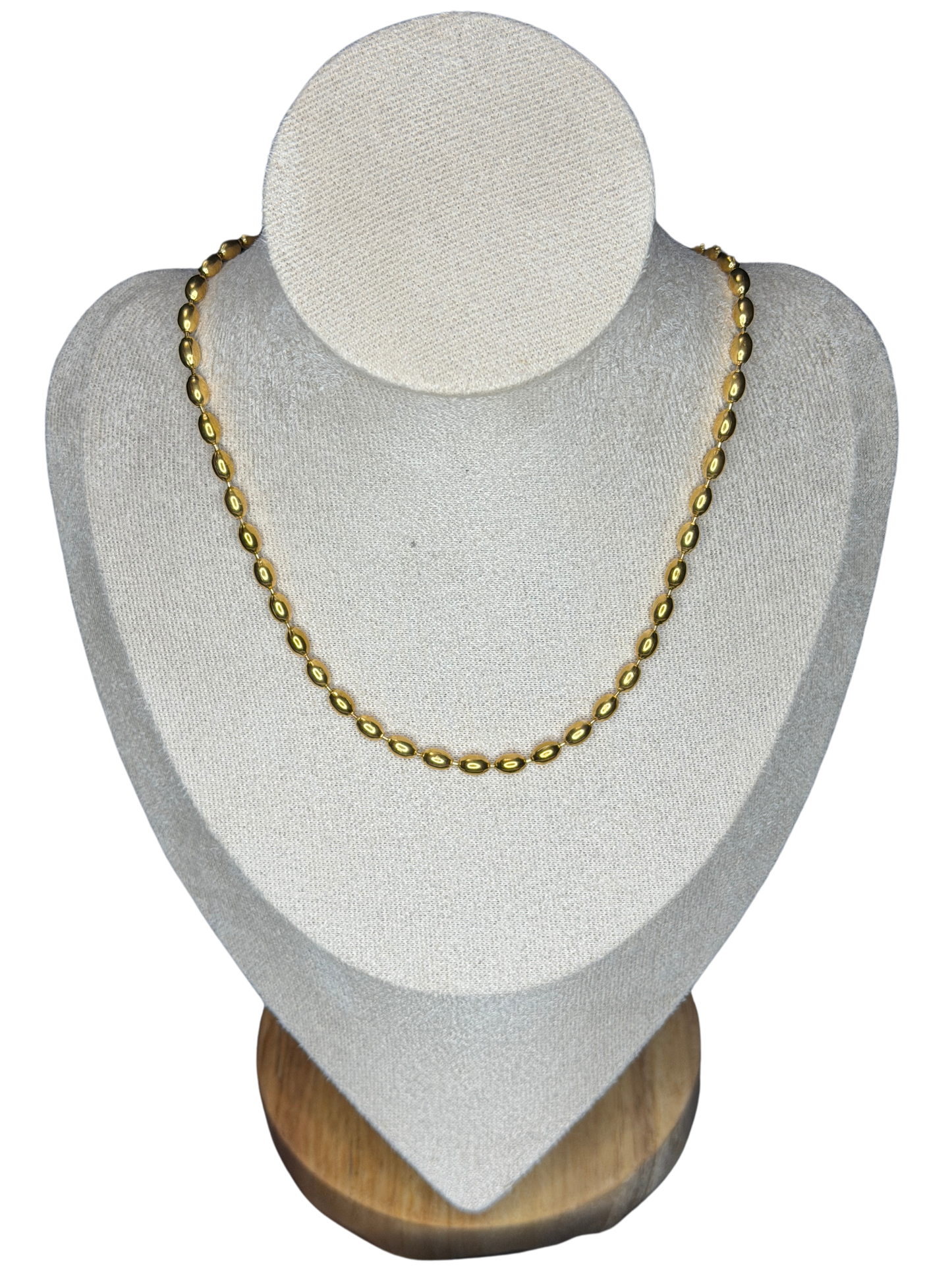 Bold Gold Oval Link Statement Necklace