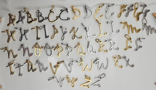 Stainless Steel Cursive Letters: Gold