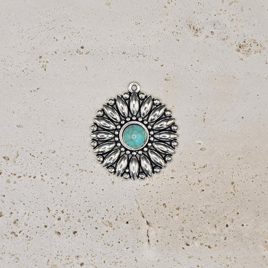 Turquoise Sunflower Pendant