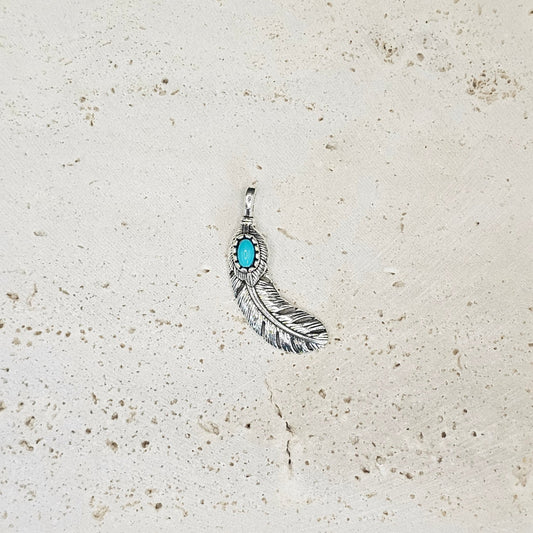 Turquoise Curved Feather