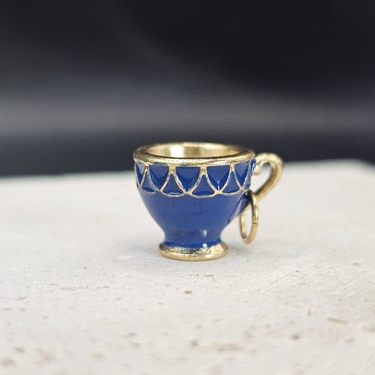 Vintage Tea Cup - Blue & Gold