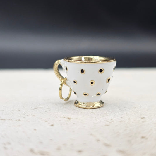 Vintage Tea Cup - White & Gold