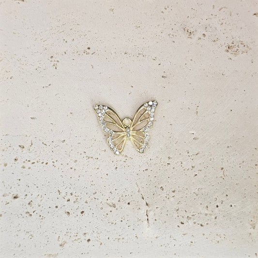 Gold Crystal Tipped Butterfly
