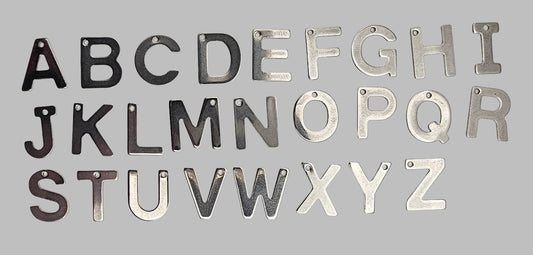 Flat Uppercase Sterling Silver Alphabet