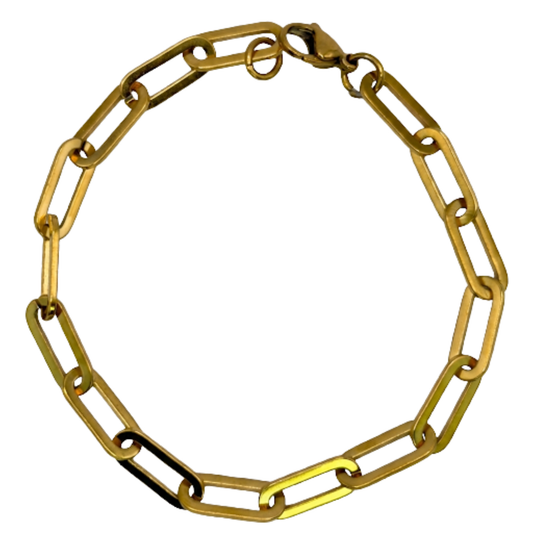 Gold Large Paperclip Bracelet