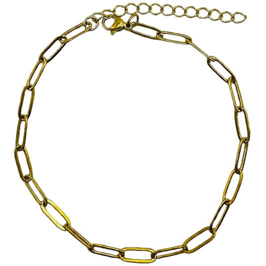 Gold Paperclip Anklet