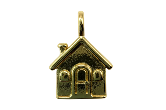 Glossy gold cottage house charm with raised door and window details