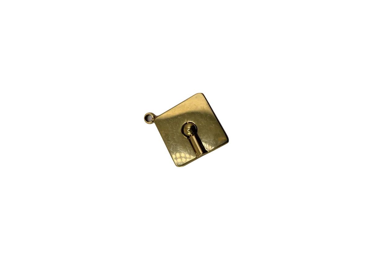 Polished gold padlock pendant with keyhole detail