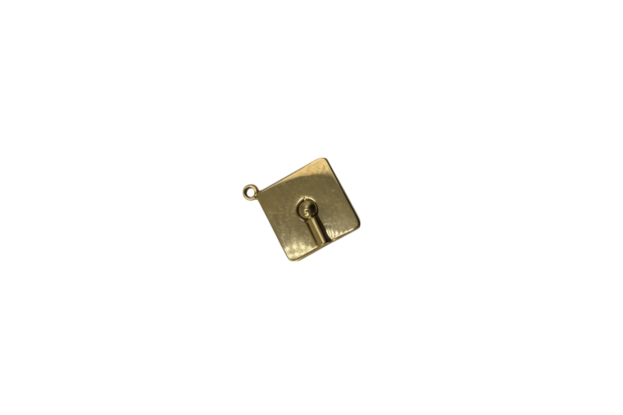 Gold keyhole plaque with polished finish