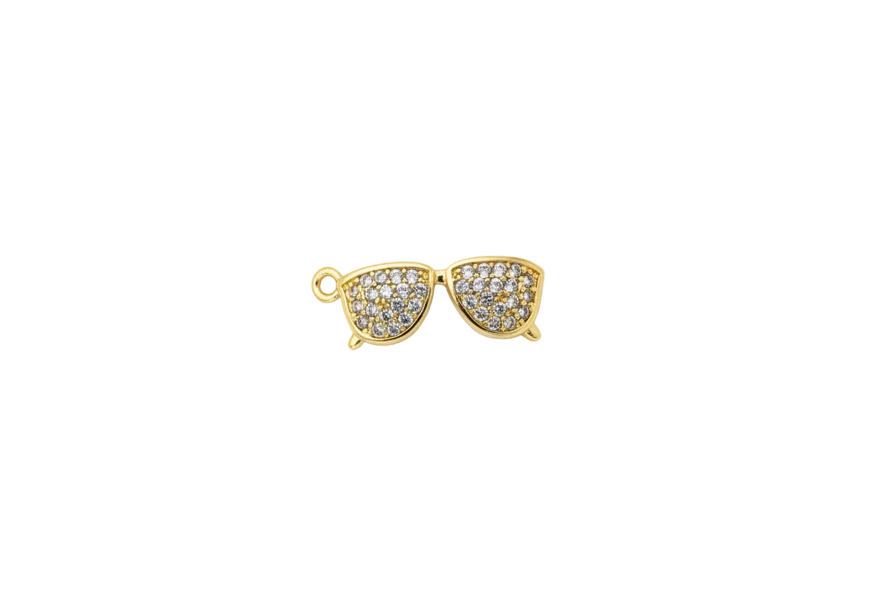 Gold pavé crystal sunglasses charm