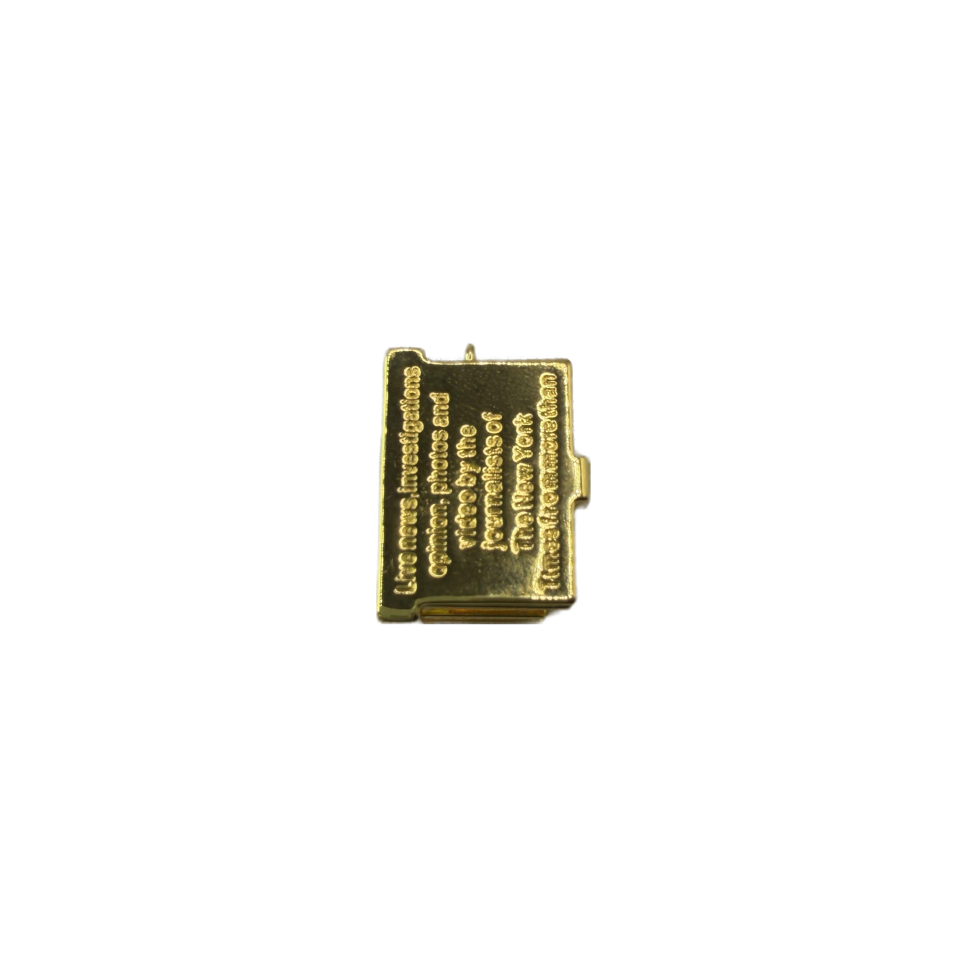 Gold miniature book with raised quote lettering