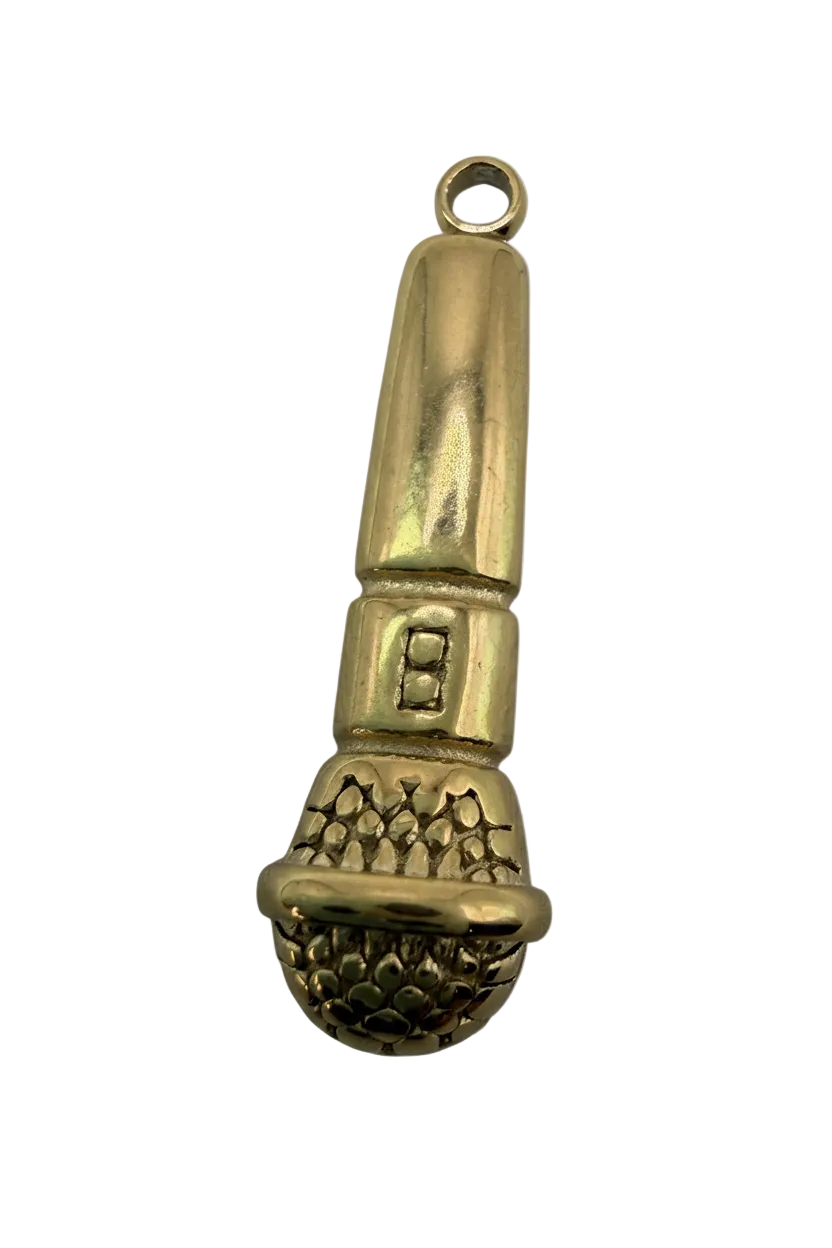 Antiqued gold acorn spike charm with textured cap and smooth tapered body