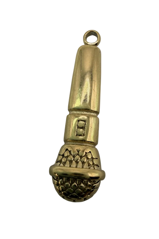 Antiqued gold acorn spike charm with textured cap and smooth tapered body