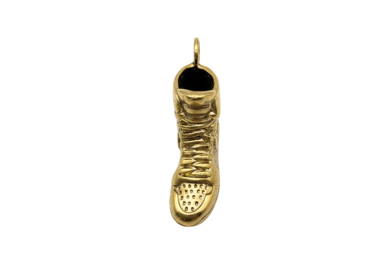 Glossy gold sneaker shoe charm