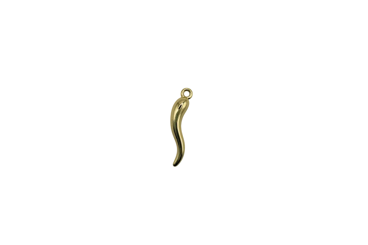 Polished gold chili pepper silhouette