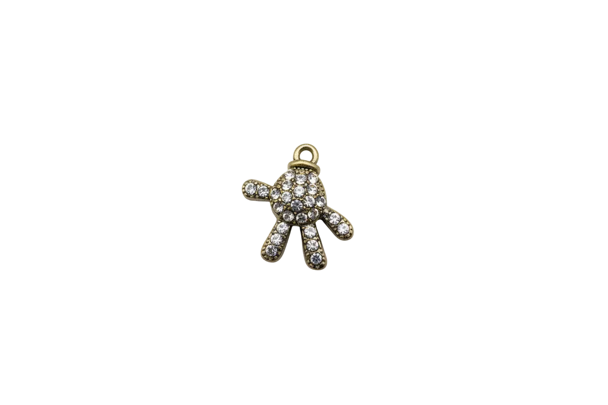 Gold pavé crystal turtle charm