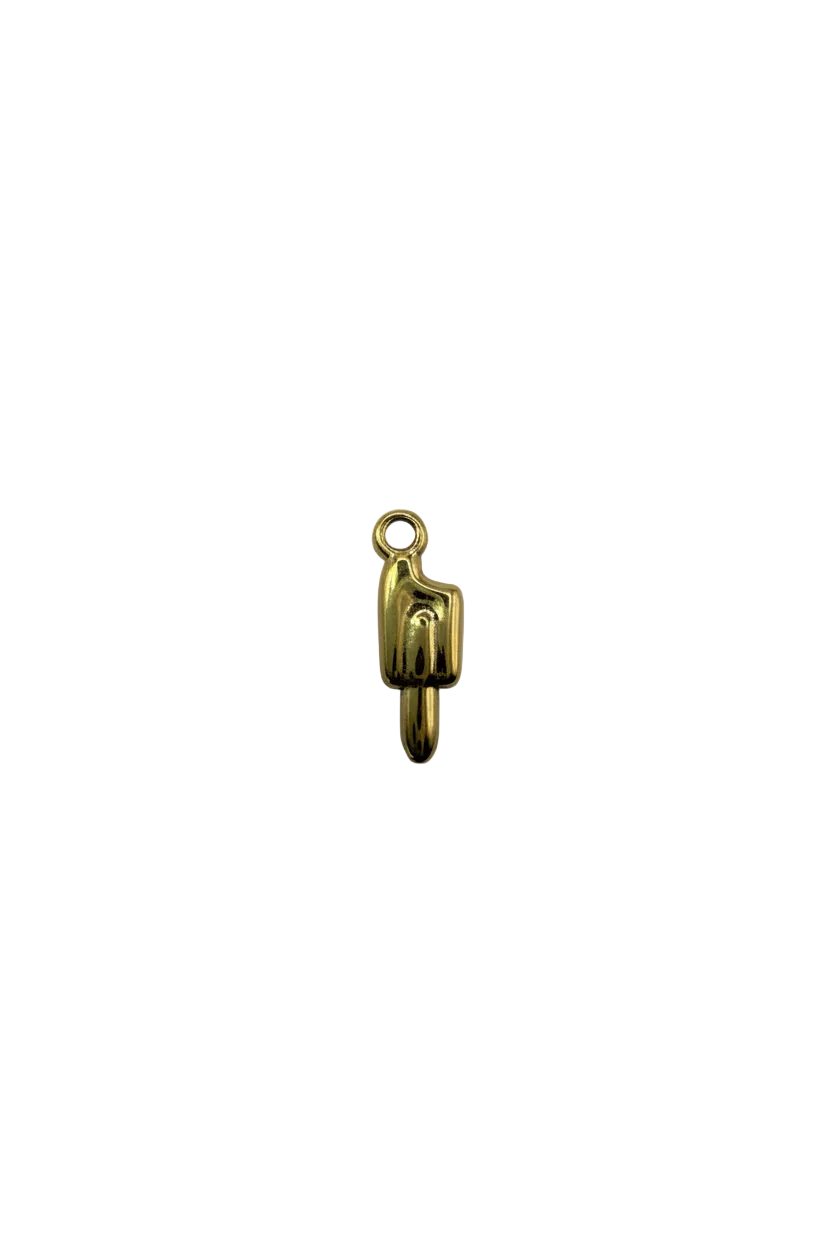 Gold raised middle finger hand gesture pendant