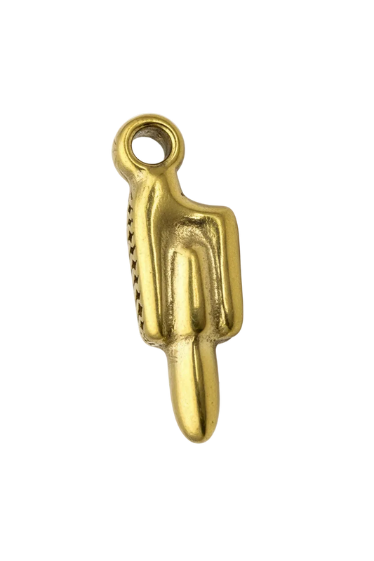 High-shine gold cactus silhouette with rounded contours