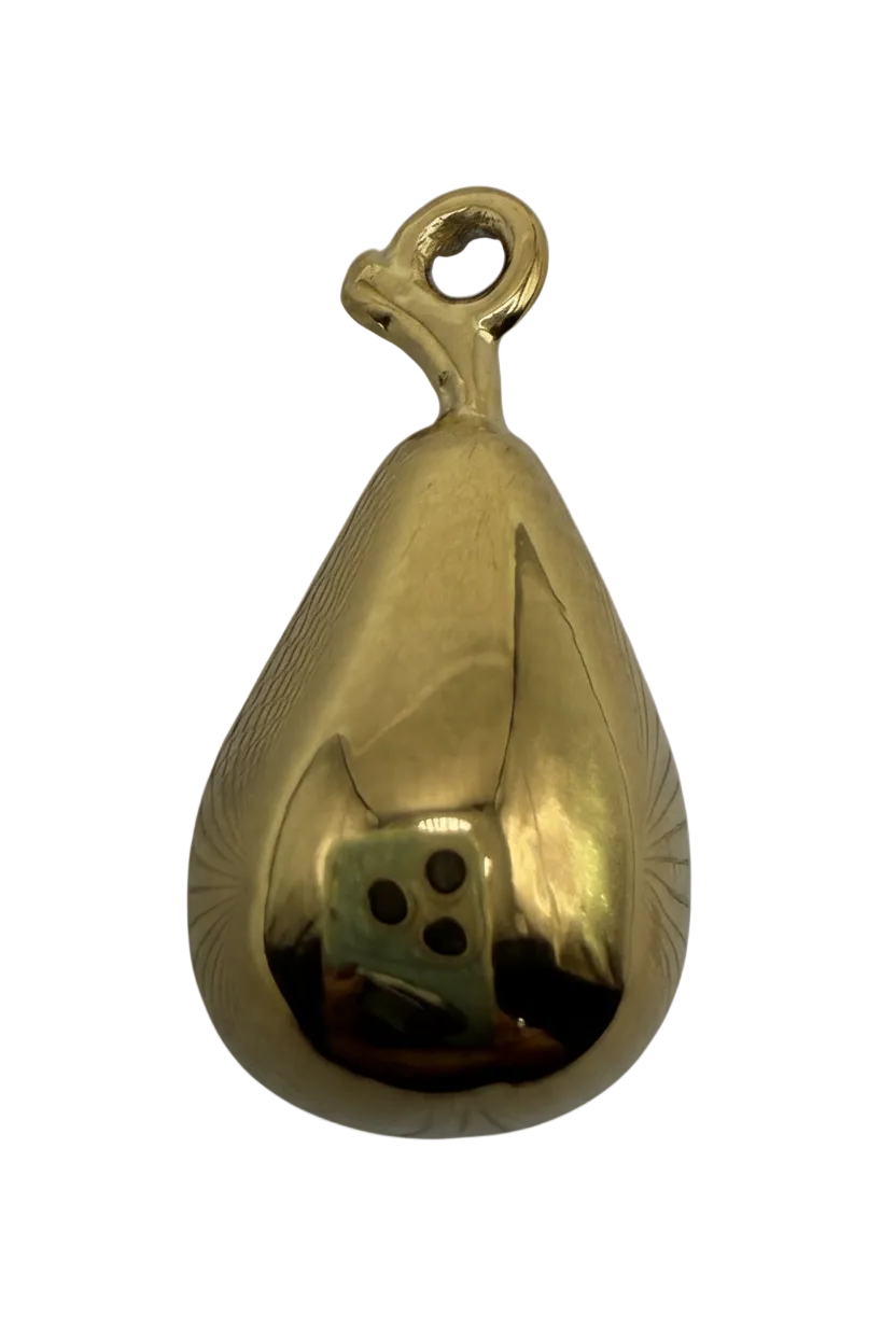 Polished gold lily bud charm with sculpted petal detail