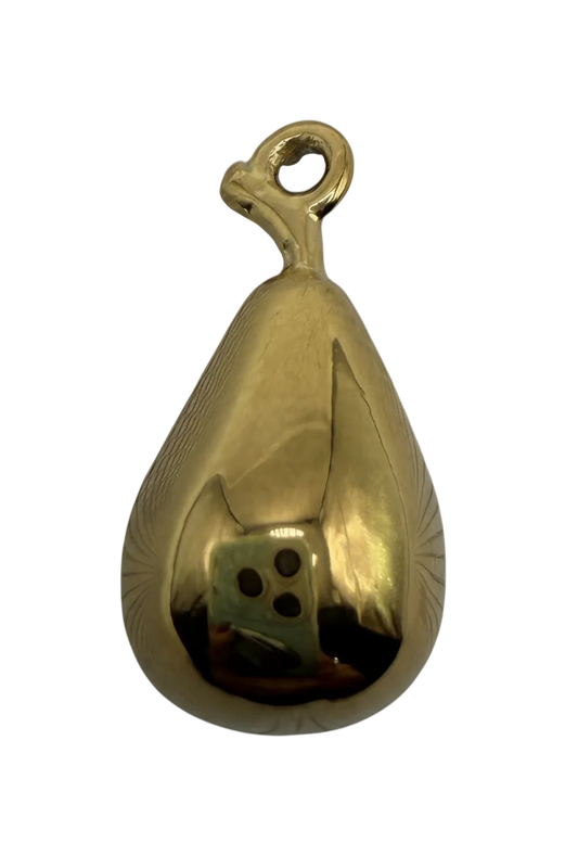 Polished gold lily bud charm with sculpted petal detail