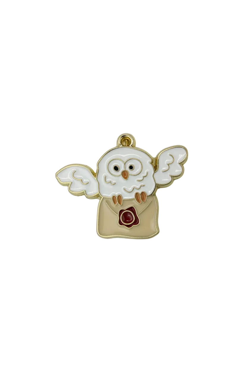 White rabbit in beige coat with red rose, gold outline