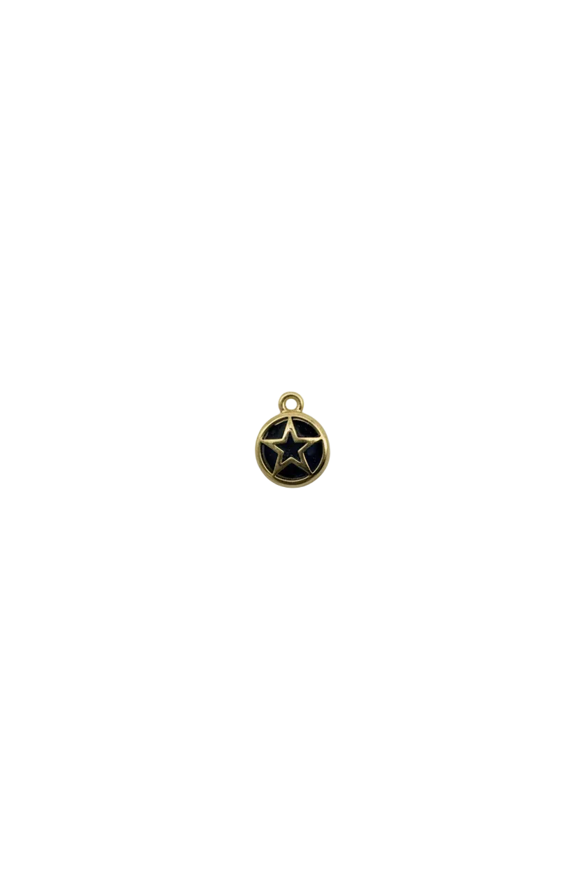 Gold star medallion with midnight-blue inlay