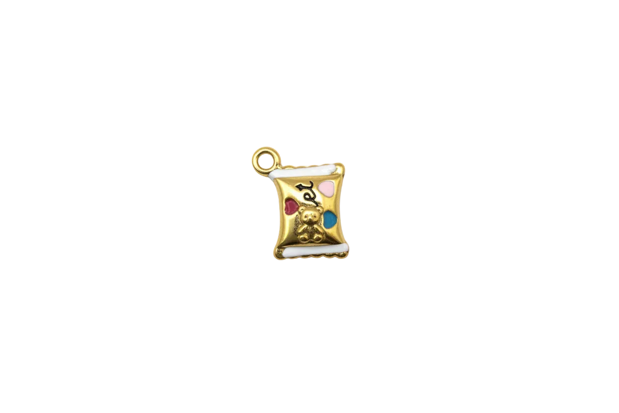 Gold love scroll with multicolor heart accents