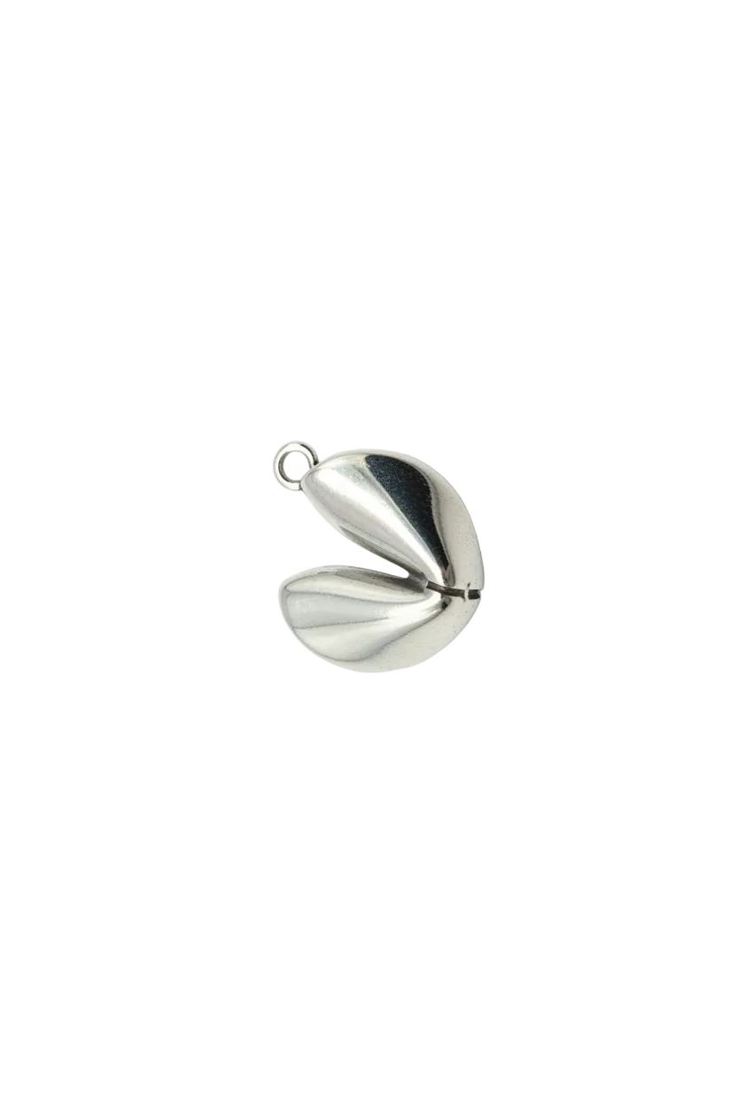 Polished silver sculptural puff heart