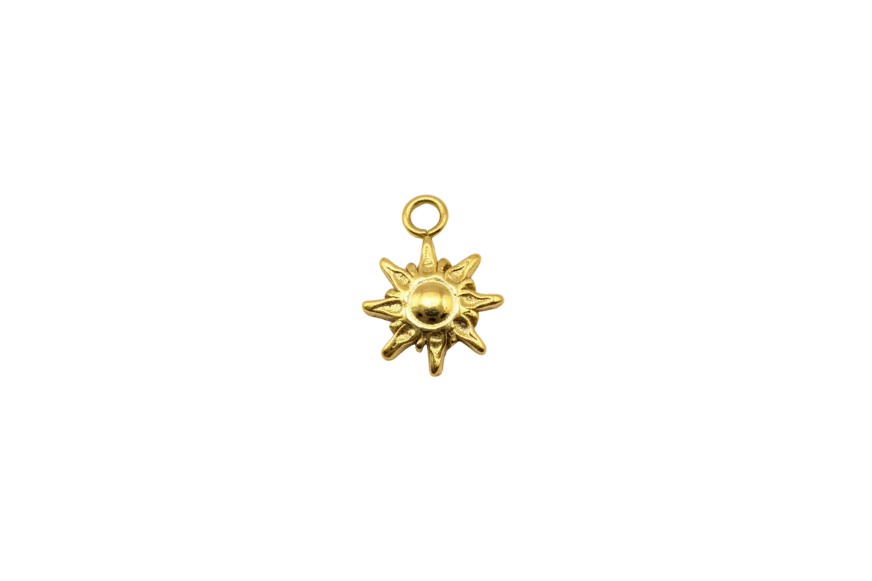 Gold sunburst medallion with domed center
