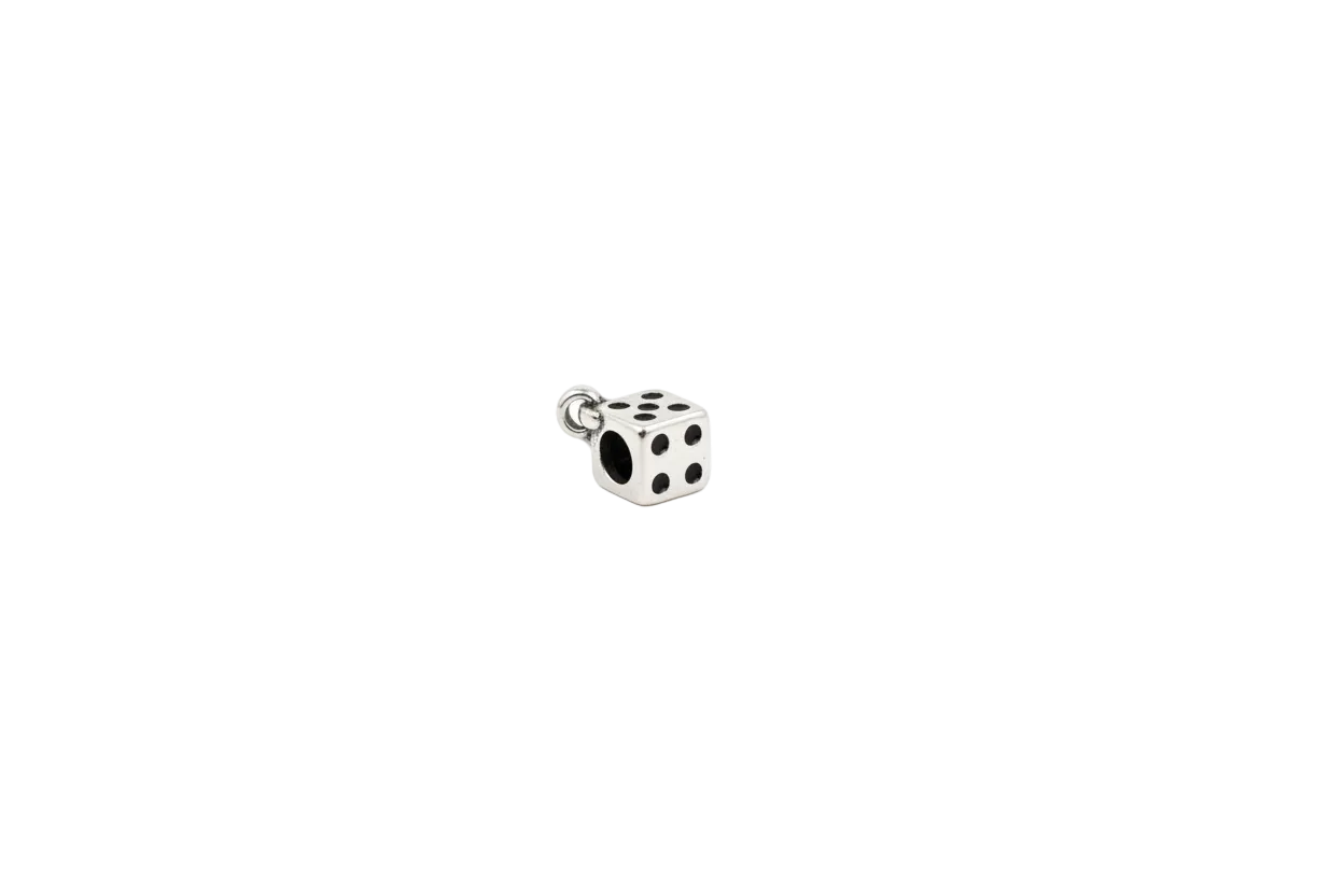Silver cube with recessed paw print motif