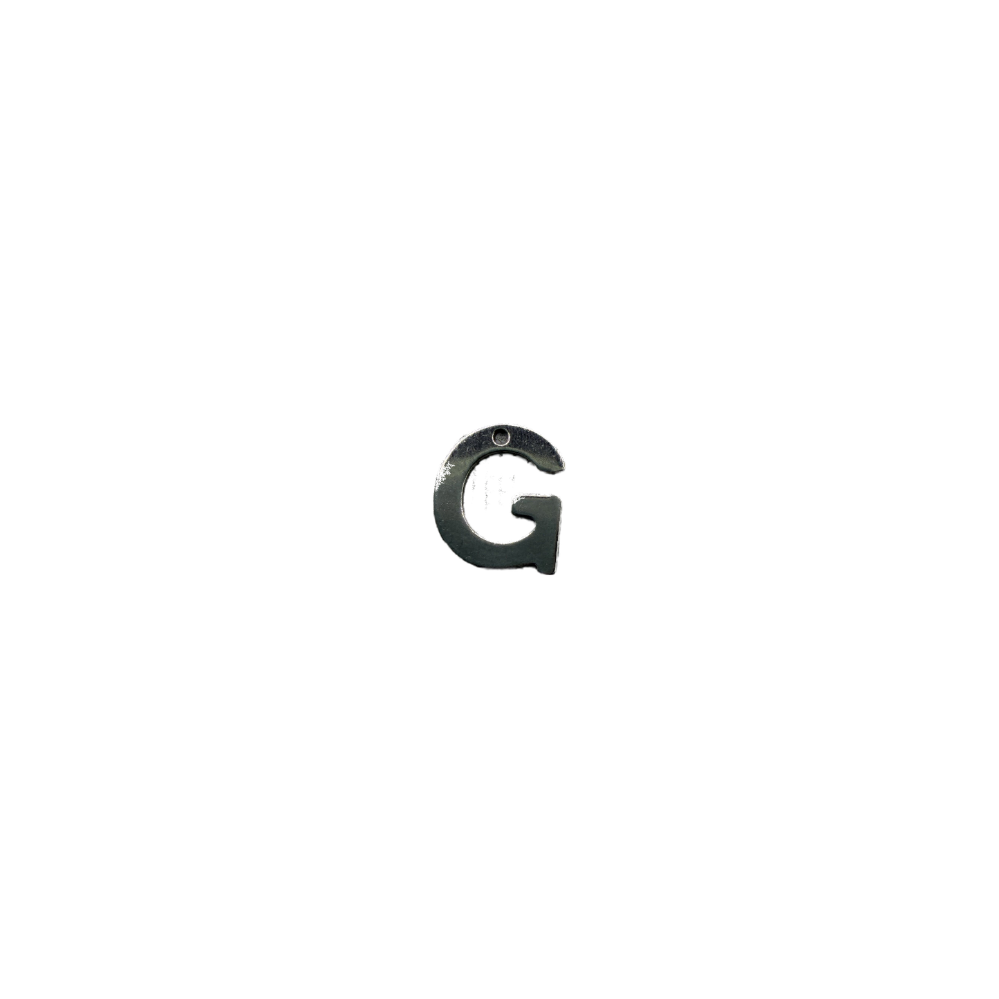 Dark silver block letter G pendant