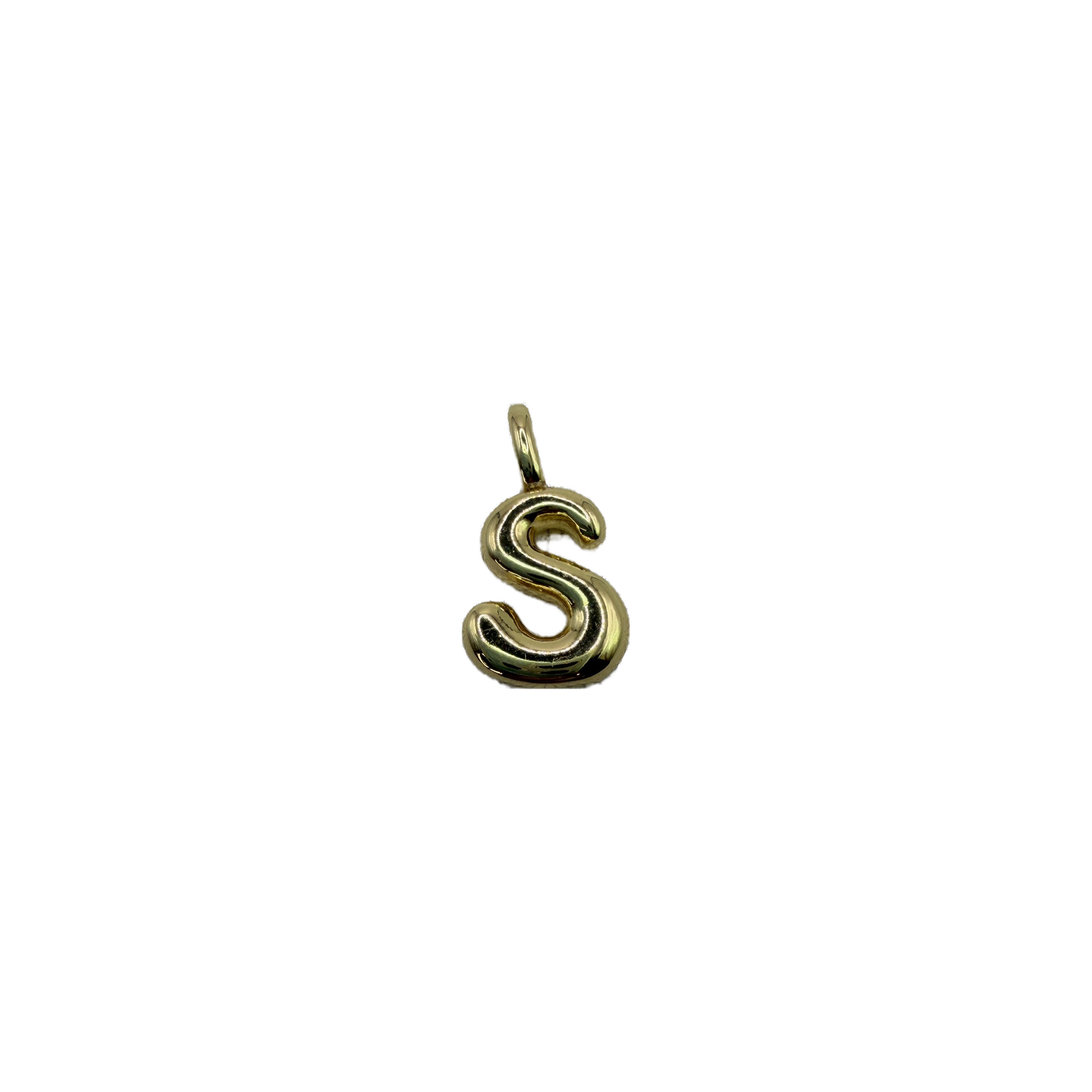 Gold puffy letter S initial