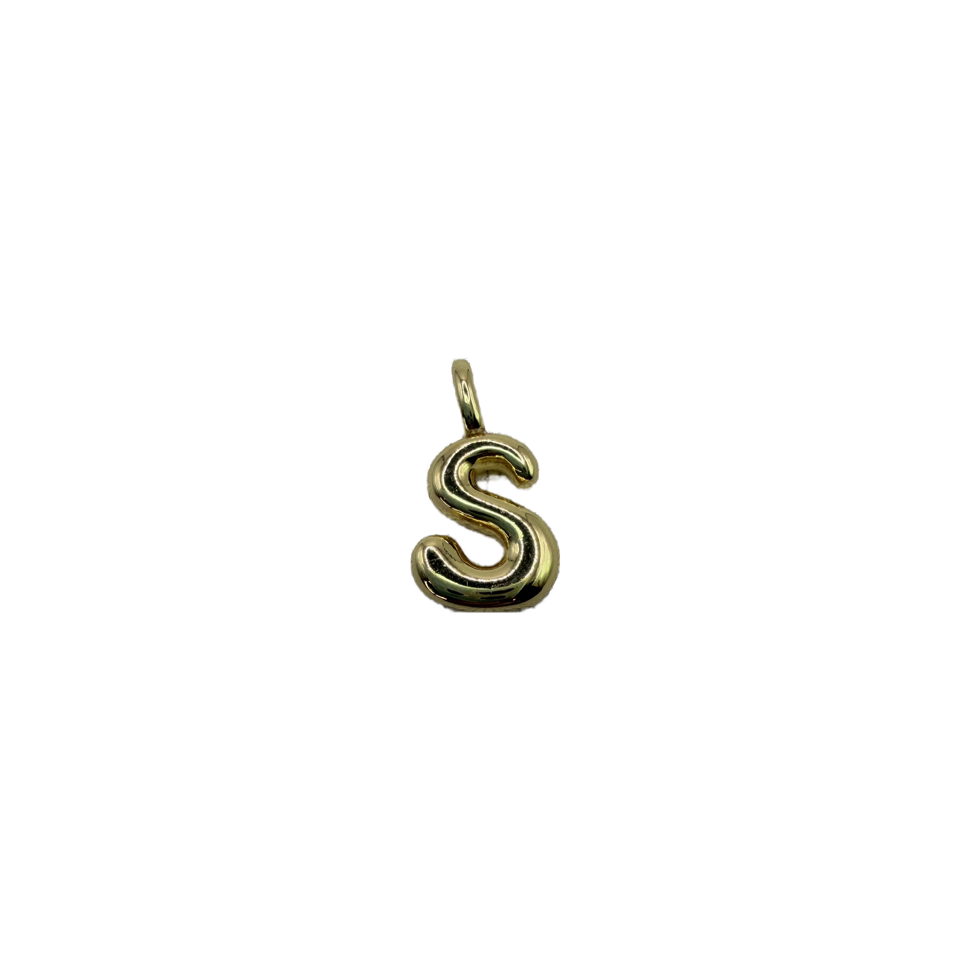 Gold puffy letter S initial