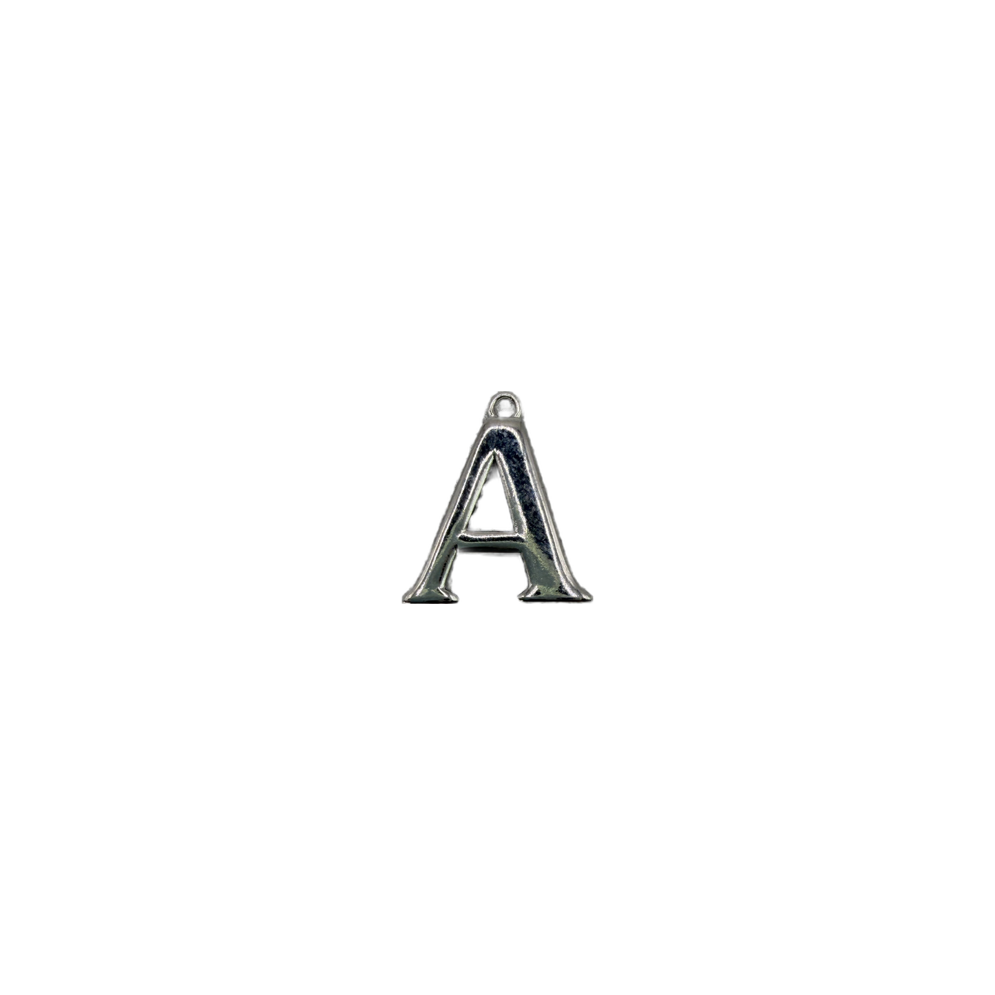 Polished silver letter A initial