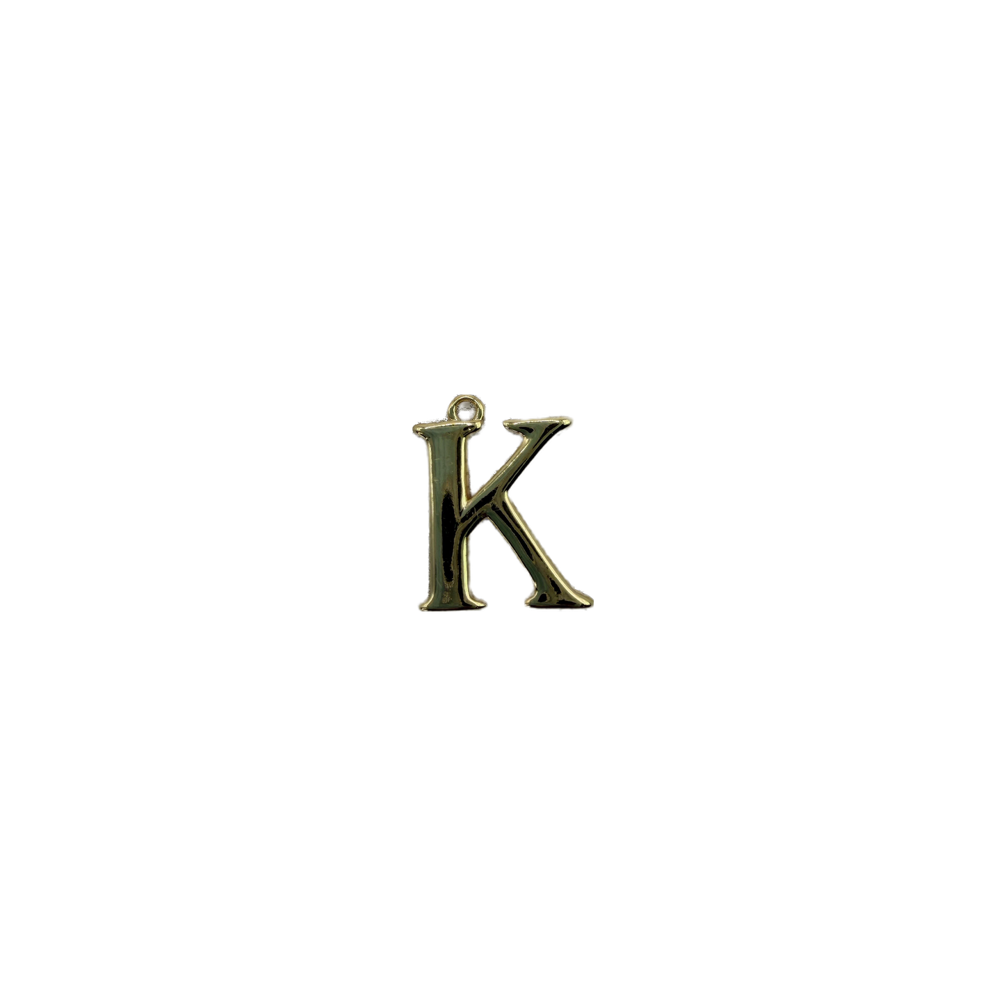 Polished gold letter K initial