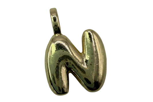 Sculpted high-polish gold banana with smooth rounded contours