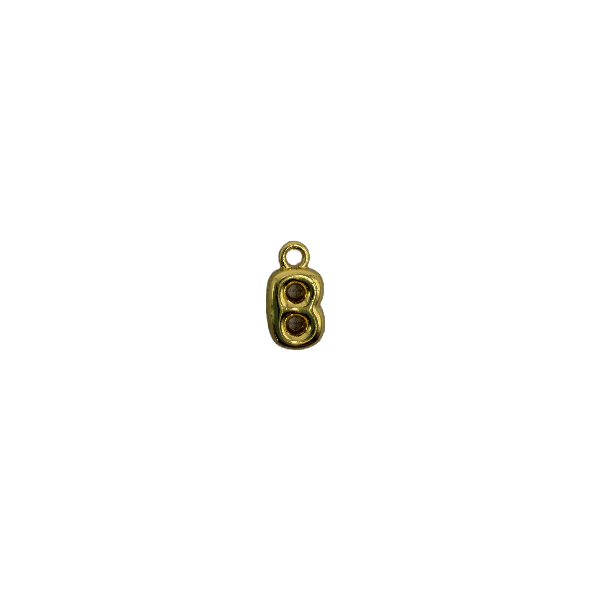 Polished gold number 8 with rounded silhouette