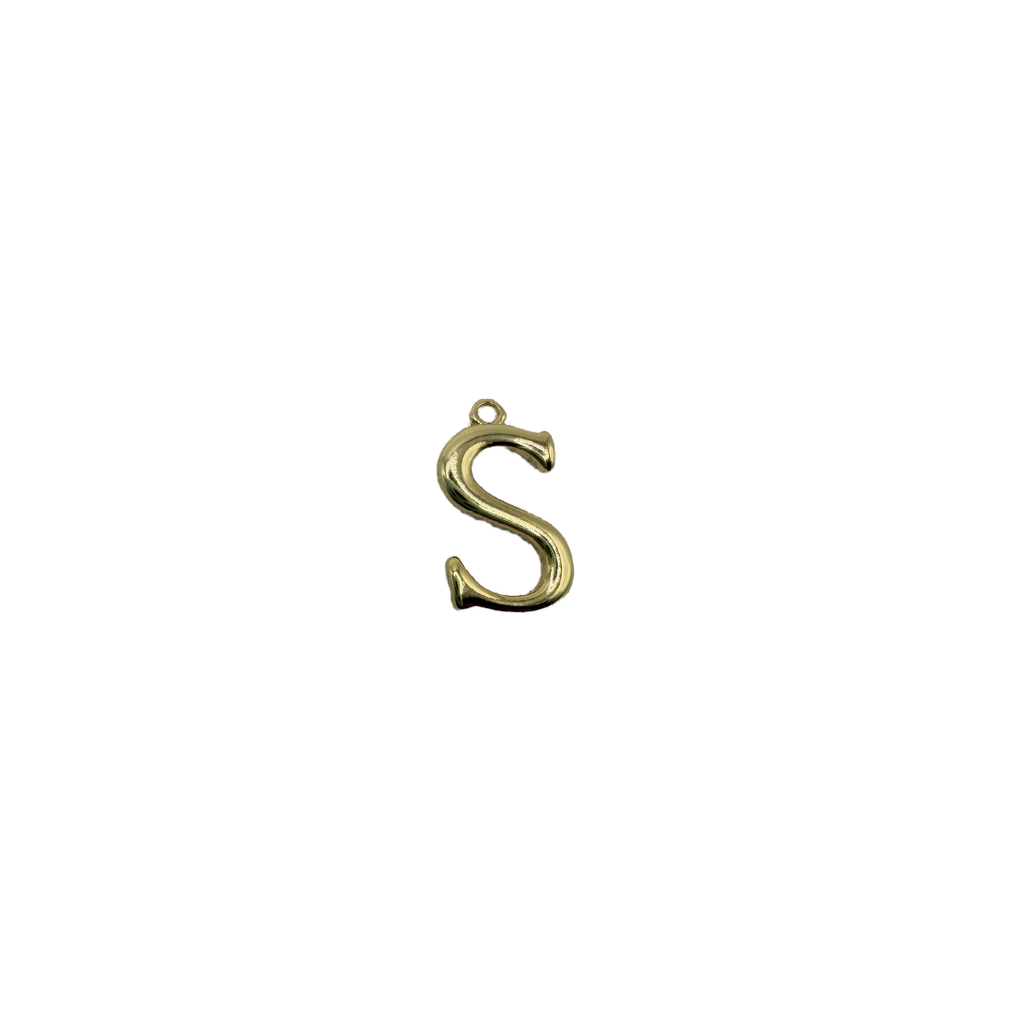 Polished gold letter S silhouette