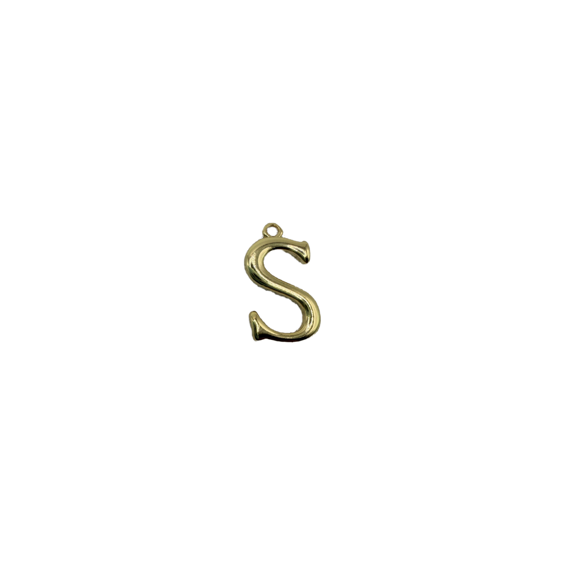 Polished gold letter S silhouette