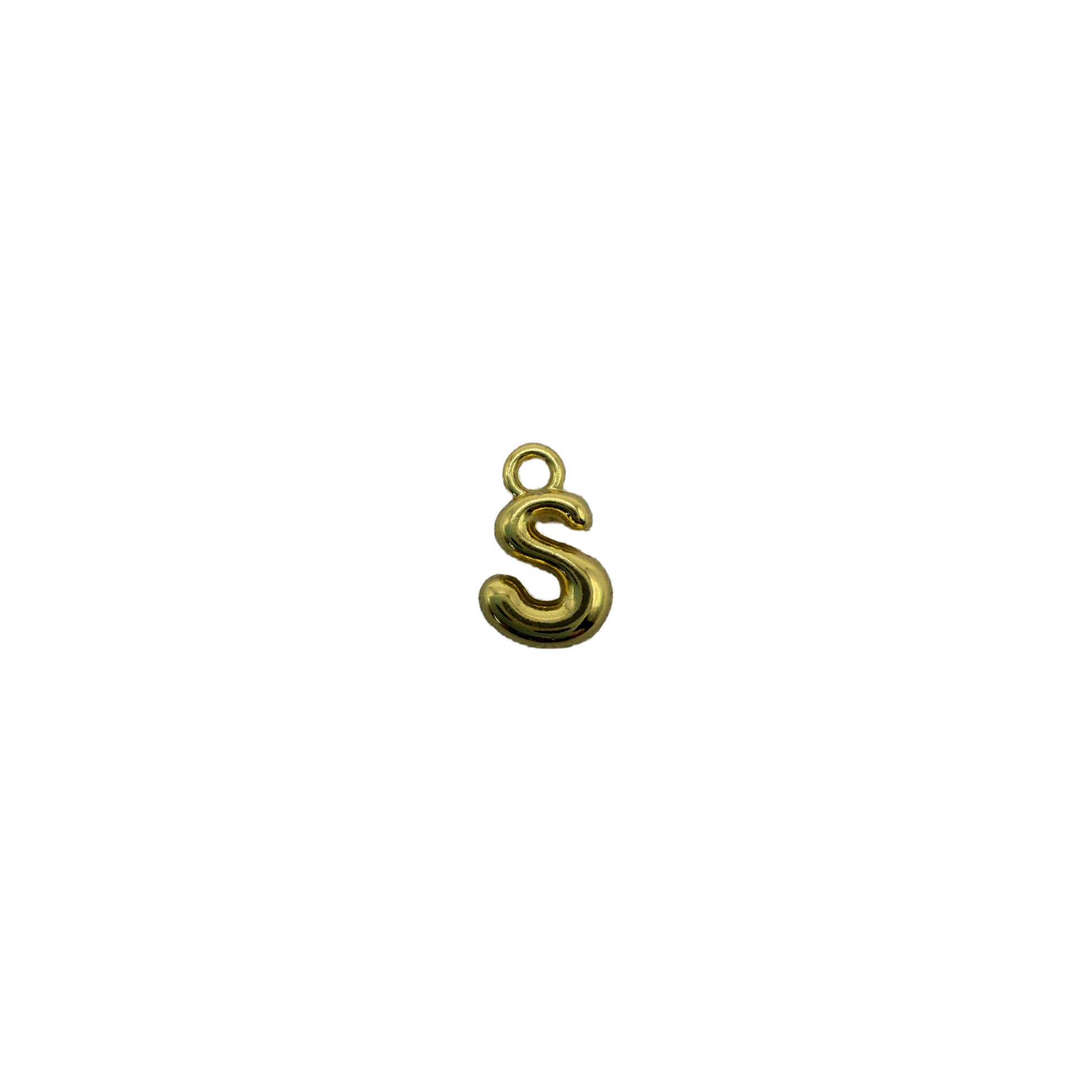 Polished gold letter S initial with sculptural curves