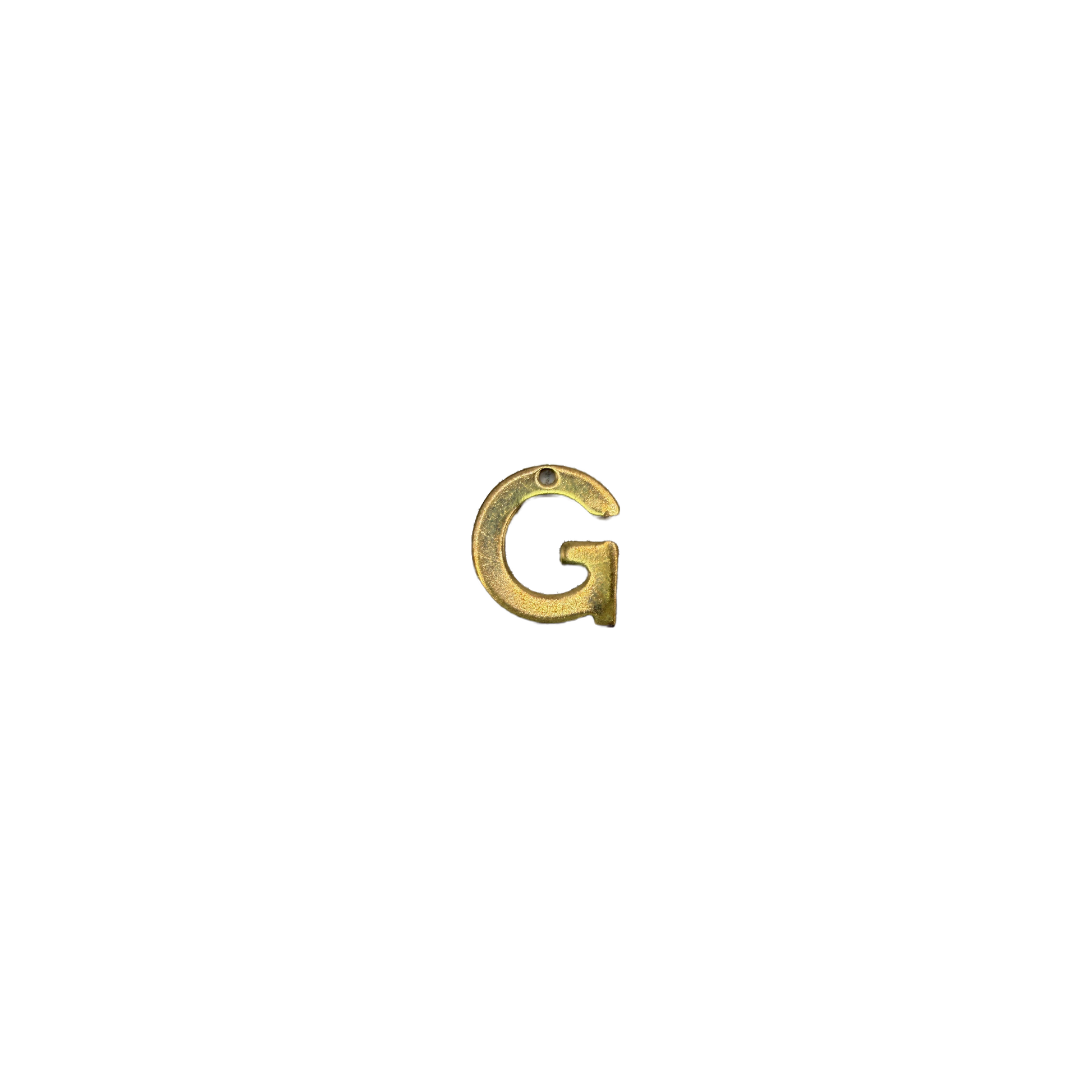 Gold letter G initial with clear gem
