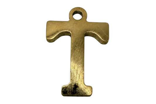 Gold airplane silhouette charm with brushed finish