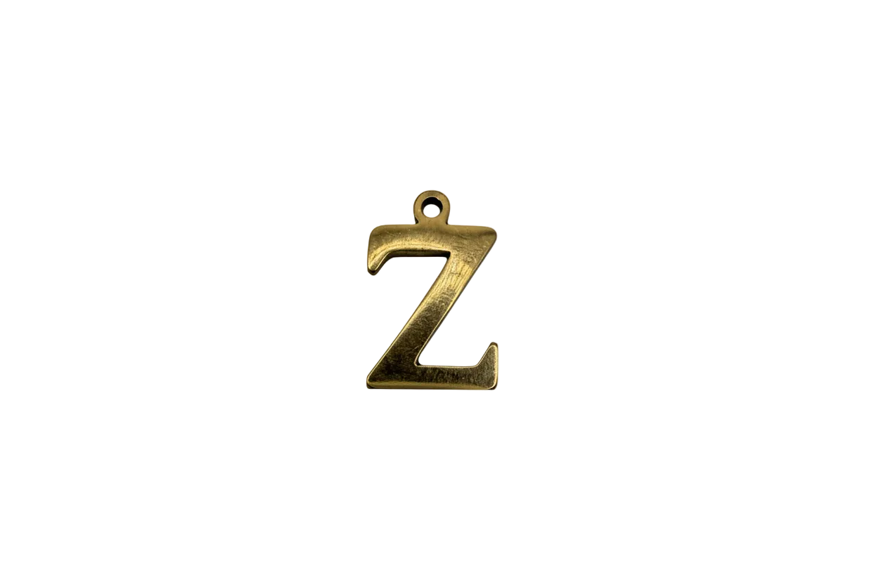Gold letter Z initial charm