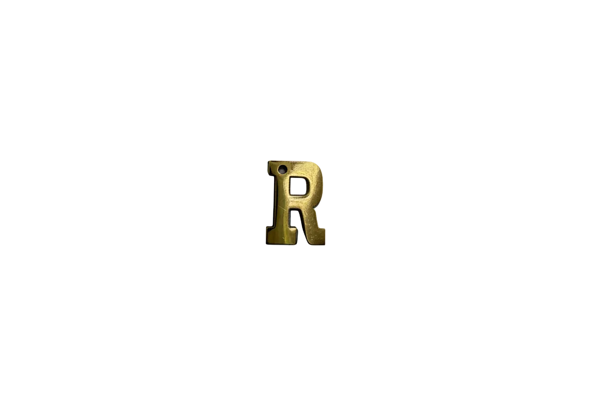 Textured gold uppercase letter R