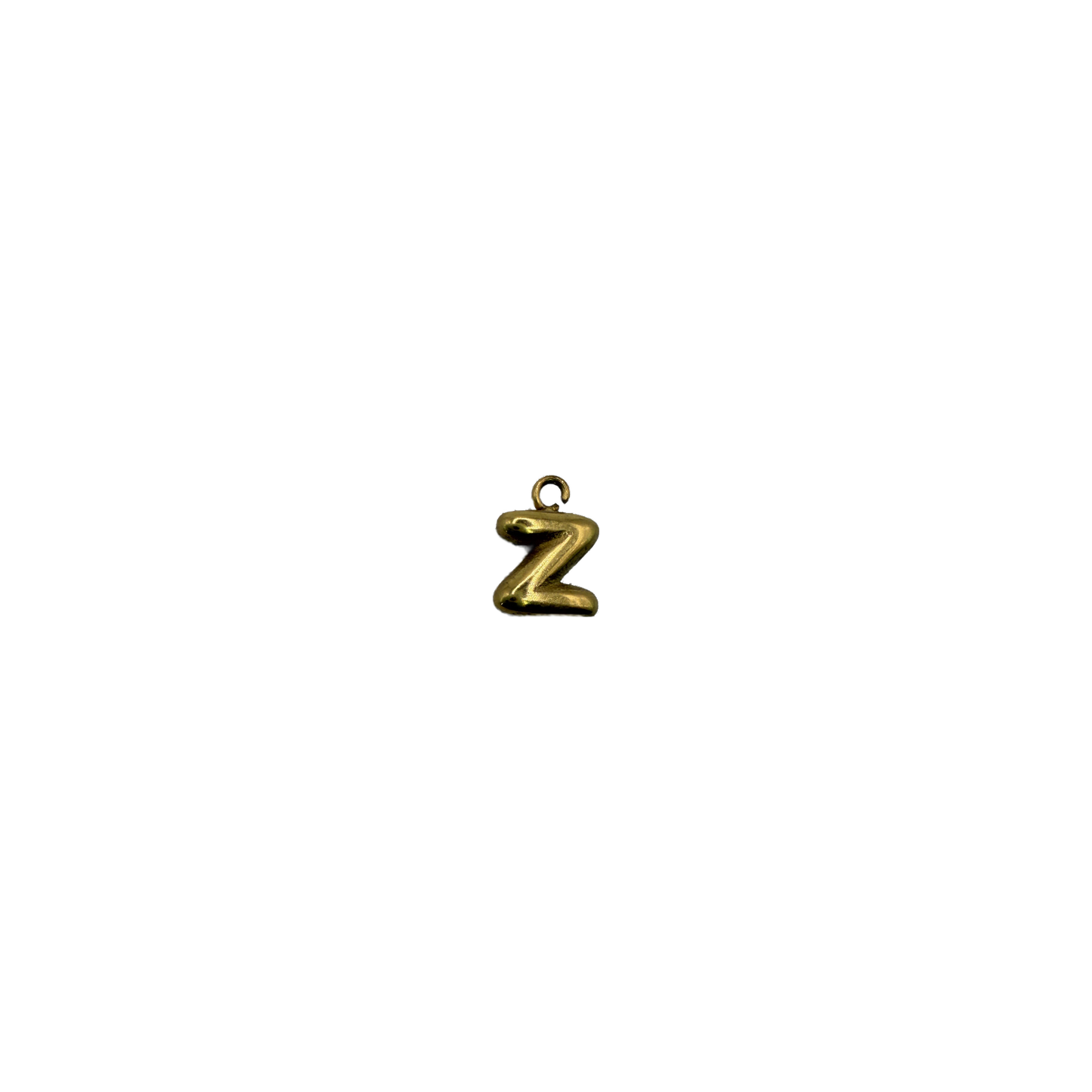 Gold letter Z initial, polished and rounded