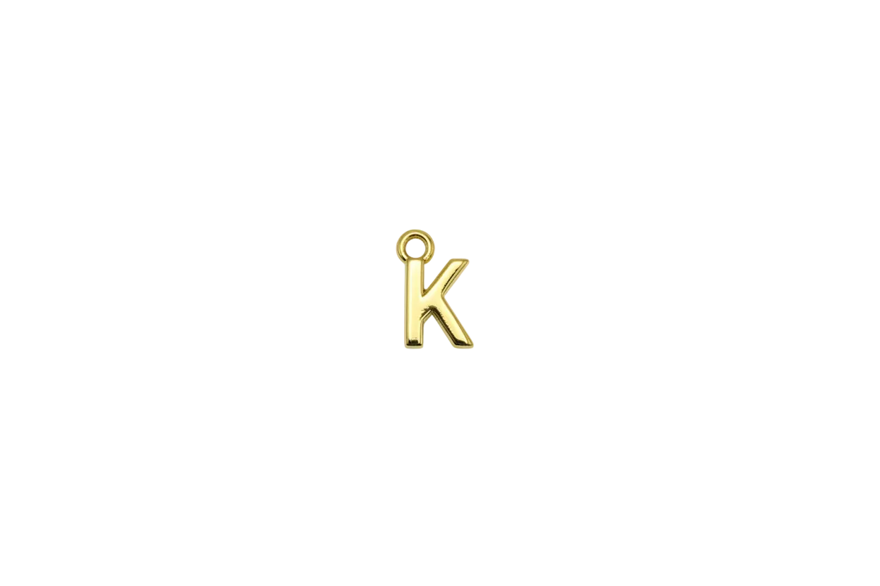 Polished gold letter K charm