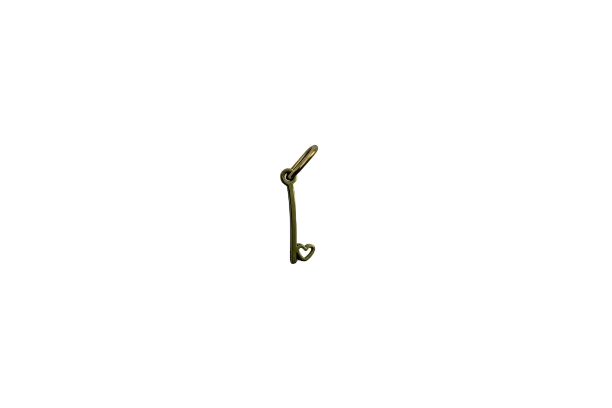 Gold safety pin with open heart detail