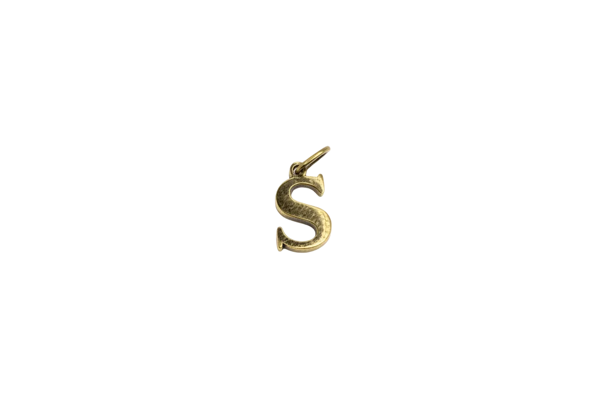 Hammered gold letter S initial