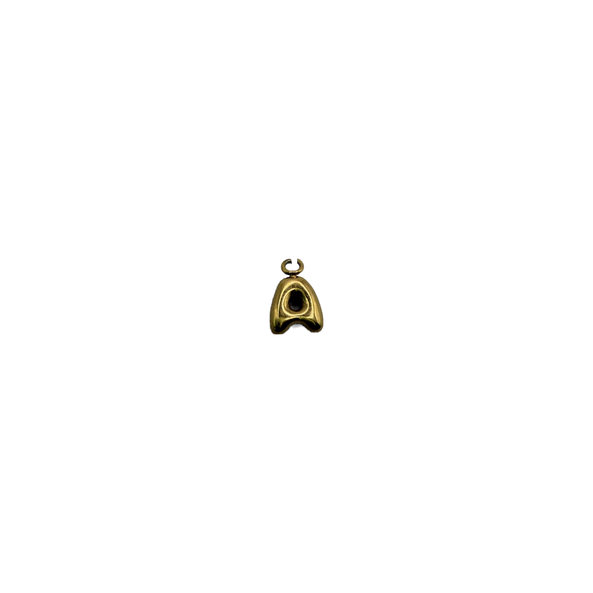 Gold sculptural mask with glossy black oval inlay