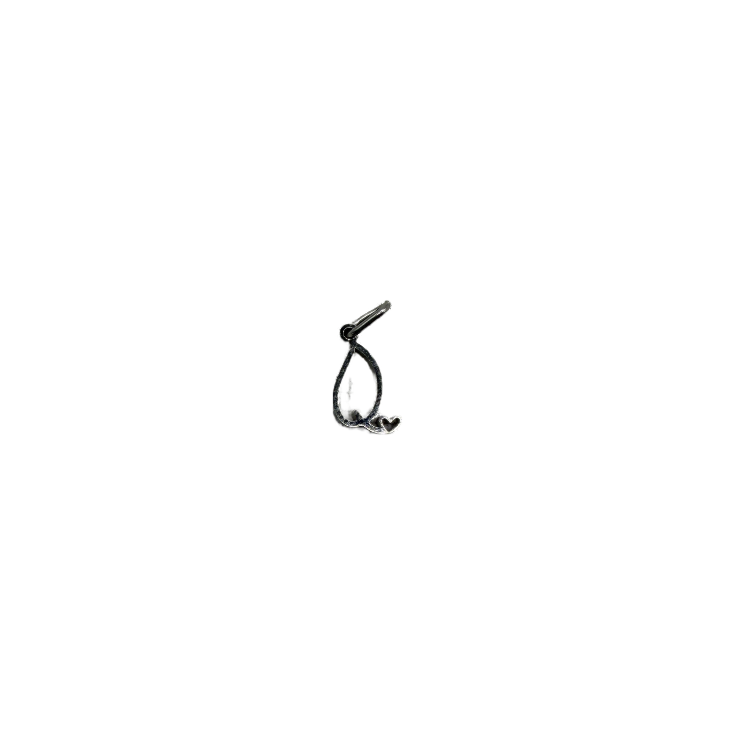 Silver letter Q with heart accent